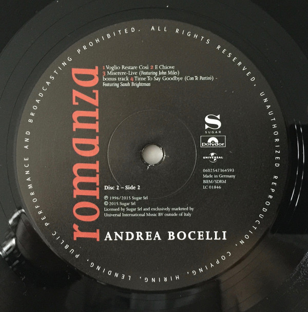 Andrea Bocelli - Romanza (0602547189288)
