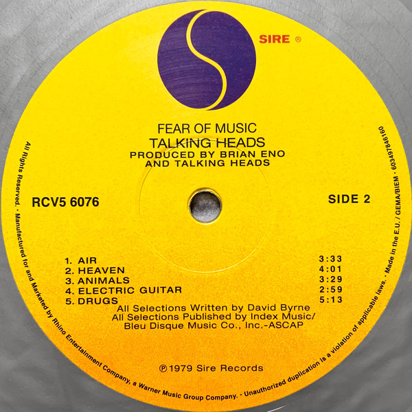Talking Heads - Fear Of Music [Silver Vinyl] (603497846160)