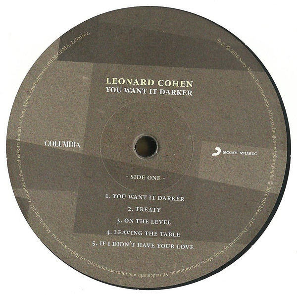 Leonard Cohen - You Want It Darker (88985365071)