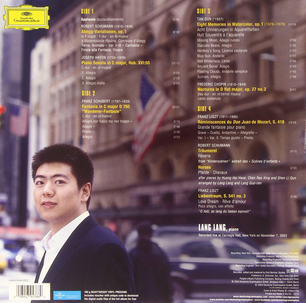 Lang Lang ‎– Live At Carnegie Hall (479 4386)