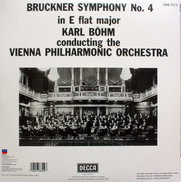 Karl Bohm, Vienna Philharmonic - Bruckner: Symphony No. 4 (478 8559)