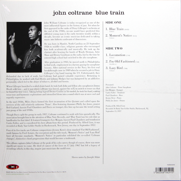 John Coltrane - Blue Train [Green Vinyl] (NOTLP291)