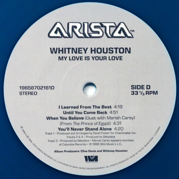 Whitney Houston - My Love Is Your Love [Translucent Blue Vinyl] (19658714671)