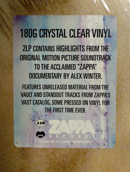 Frank Zappa - Zappa [Original Motion Picture Soundtrack] [Crystal Clear Vinyl] (ZR20035-1C)