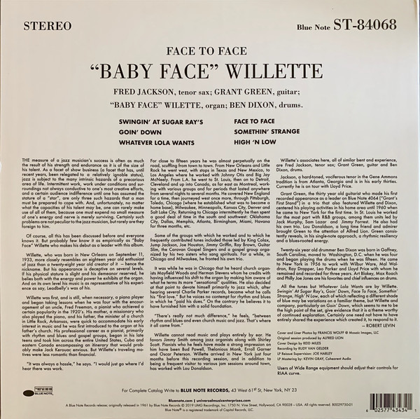 'Baby Face' Willette - Face To Face [Blue Note Tone Poet] (B0029750-01)