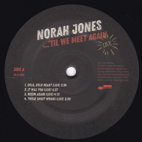 Norah Jones -  ...'Til We Meet Again [LIVE] (00602435689852)