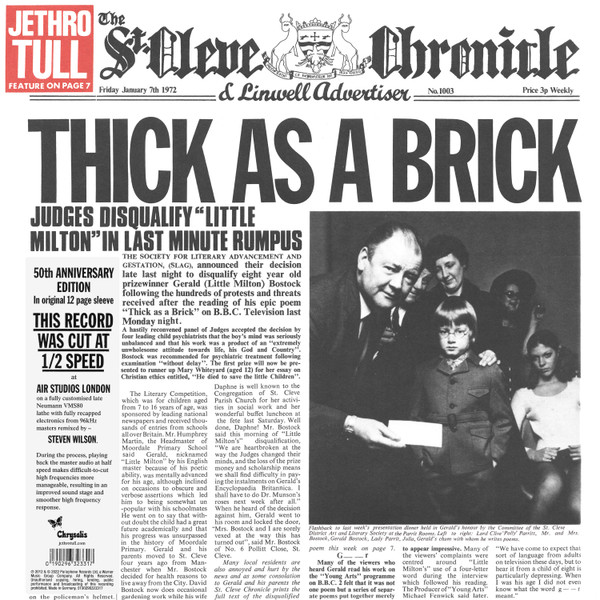 Jethro Tull - Thick As A Brick [Steven Wilson Stereo Remix] [50th Anniversary Edition] (0190296323317)