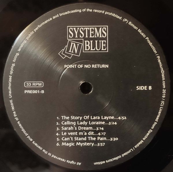 Systems In Blue - Point Of No Return [The 1st Album] (PRE001)