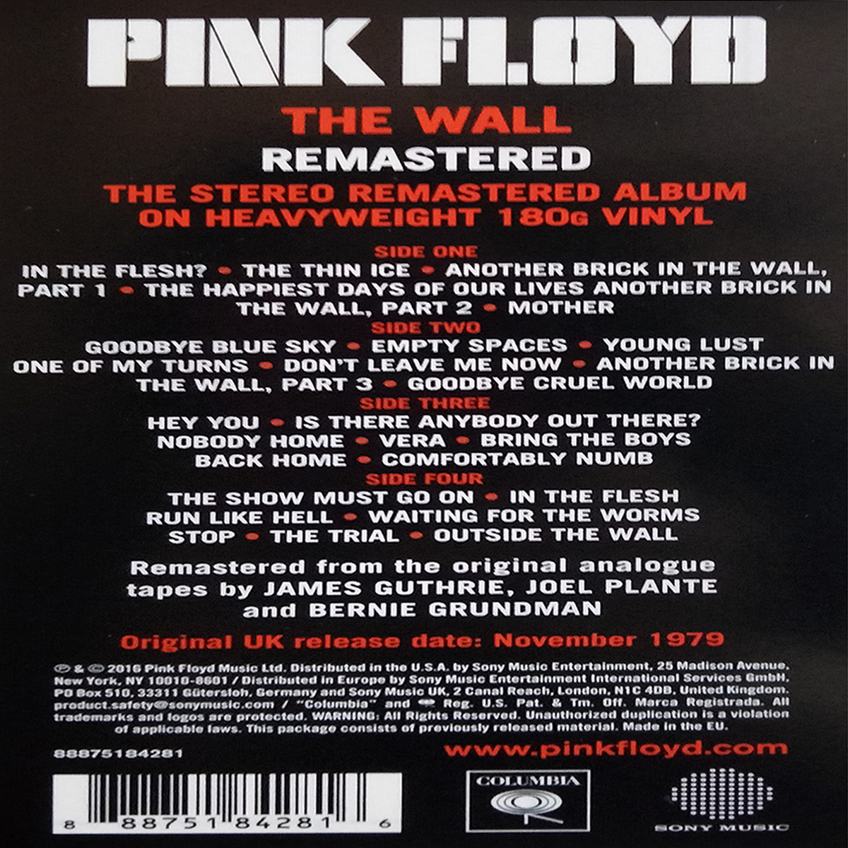 Pink Floyd - The Wall [Remastered 2025] (888751842816)