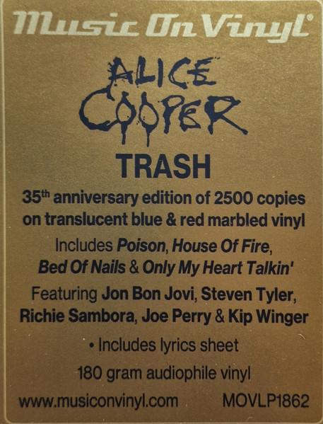 Alice Cooper - Trash [Translucent Blue & Red Marbled Vinyl] (MOVLP1862)