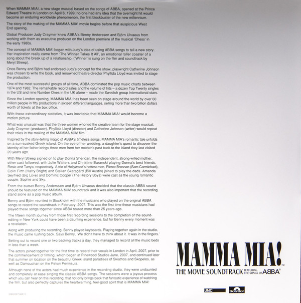 OST - Mamma Mia! [Original Motion Picture Soundtrack] (00602567549499)