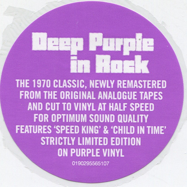 Deep Purple - In Rock [Purple Vinyl] (0190295565107)