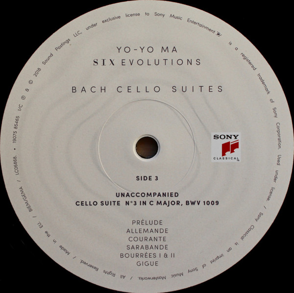 Yo-Yo Ma - Six Evolutions - Bach: Cello Suites (0190758546513)