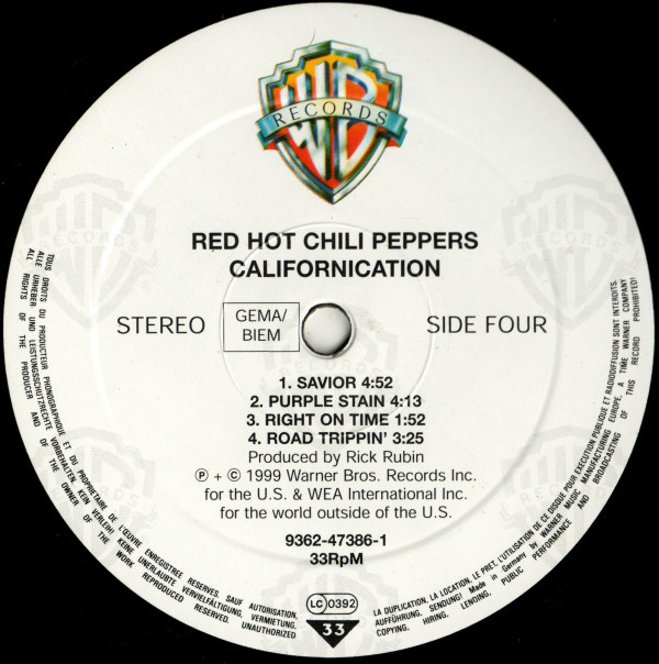 Red Hot Chili Peppers - Californication (0936247388619)