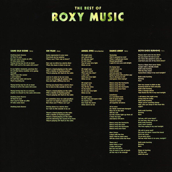 Roxy Music - The Best Of Roxy Music (RMLPB1)