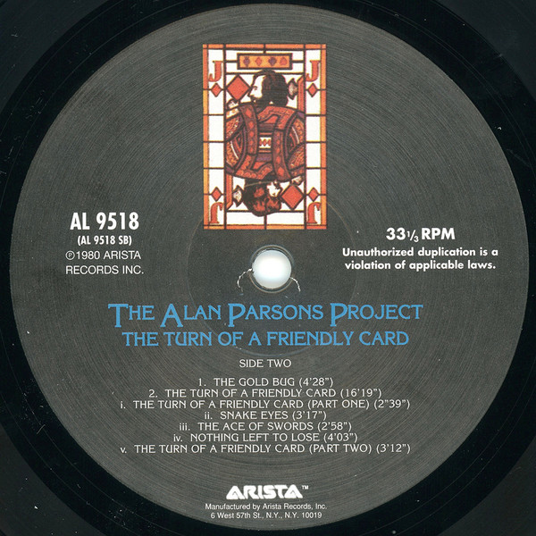 The Alan Parsons Project - The Turn Of A Friendly Card (AL-9518)