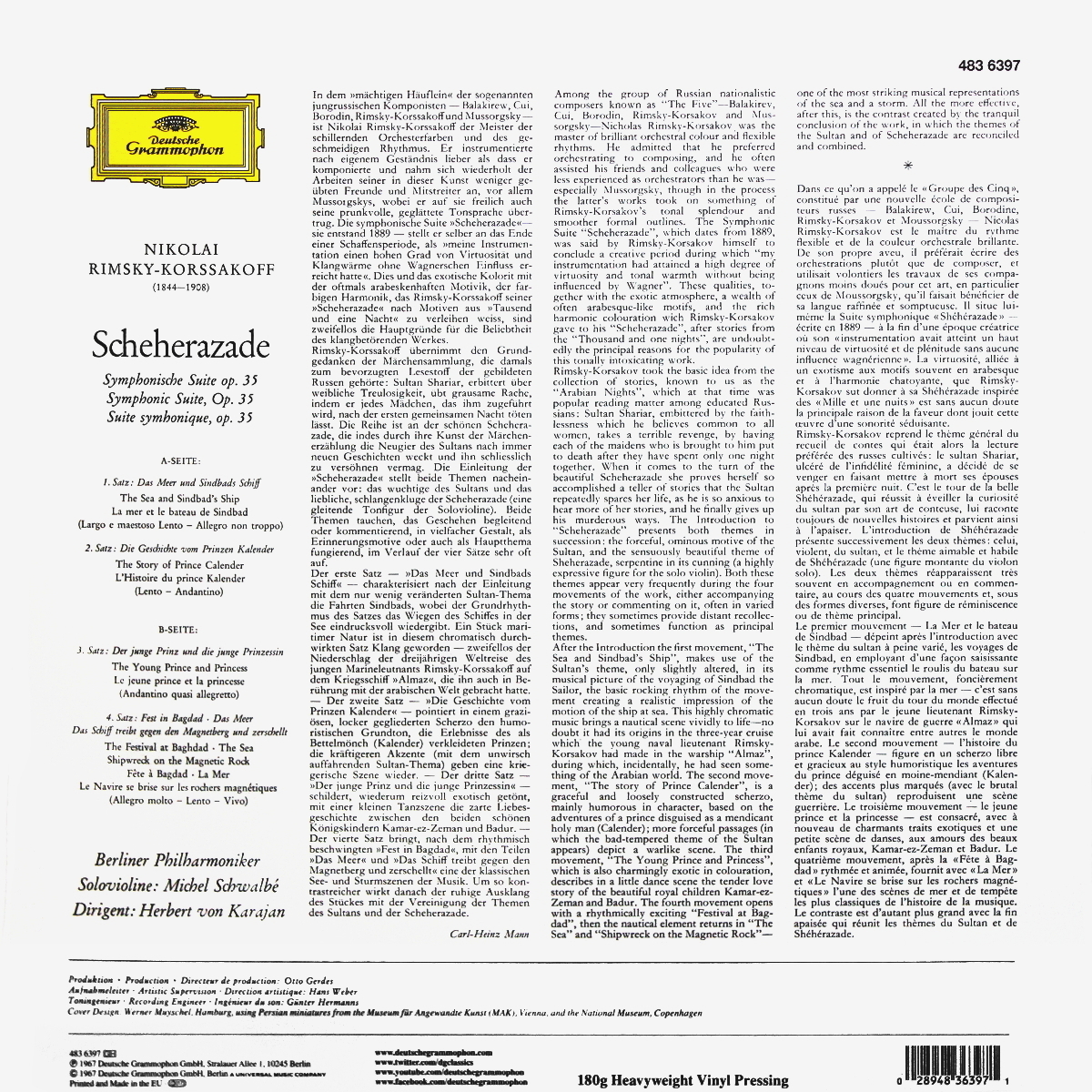 Michel Schwalbe, Herbert von Karajan, Berliner Philharmoniker - Rimsky-Korsakov: Scheherazade (483 6397)