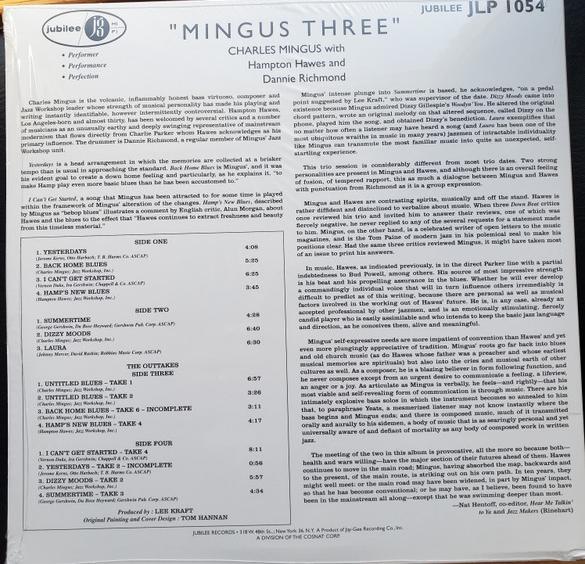 Charles Mingus With Hampton Hawes And Dannie Richmond - Mingus Three (603497841059)