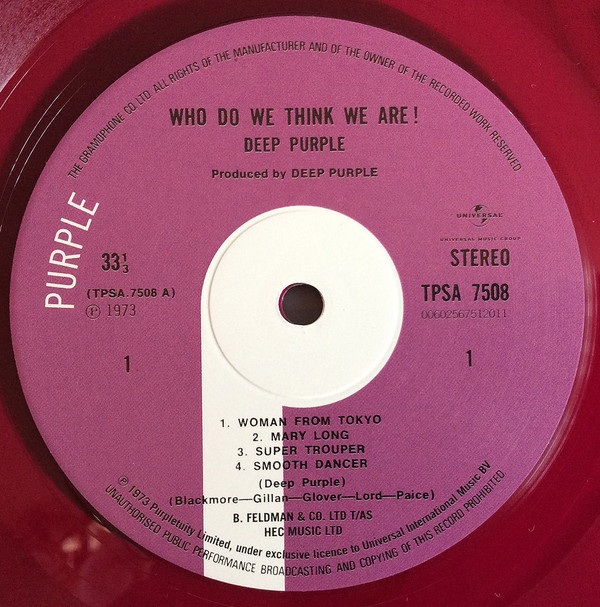 Deep Purple - Who Do We Think We Are [Purple Vinyl] (00602567512011)