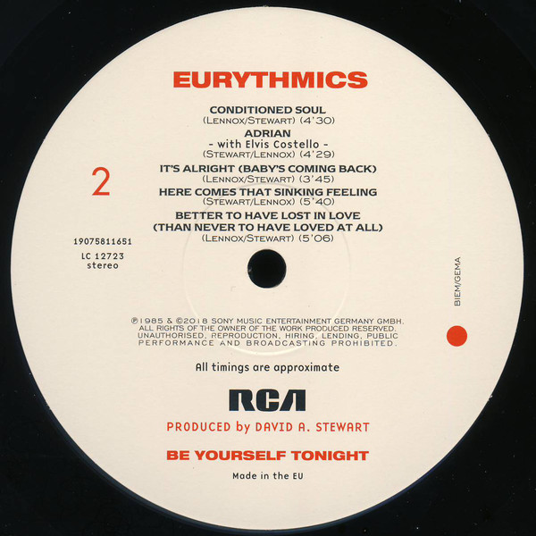 Eurythmics - Be Yourself Tonight (19075811651)