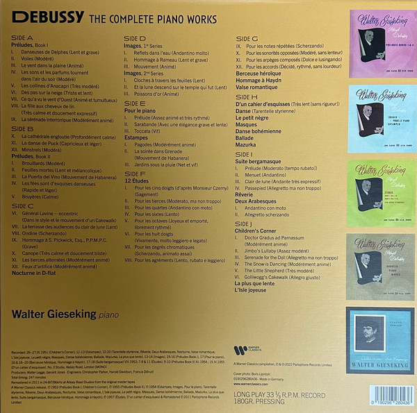 Walter Gieseking - Debussy: The Complete Piano Works [Box Set] (0190296280436)
