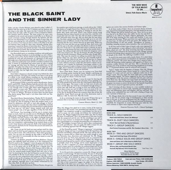 Mingus - The Black Saint And The Sinner Lady [Acoustic Sounds Series] (B0033602-01)