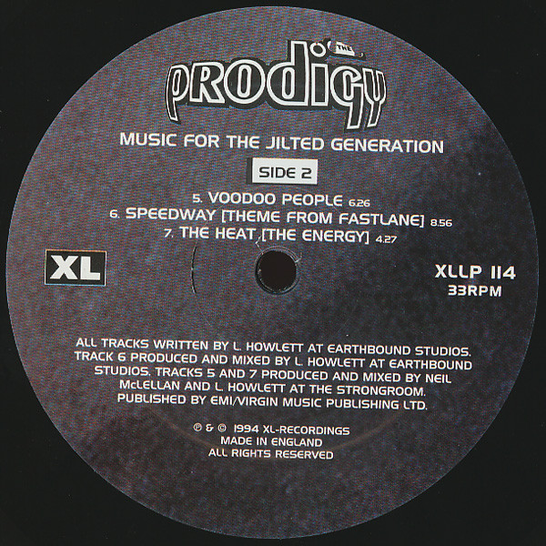 The Prodigy - Music For The Jilted Generation (XLLP 114)