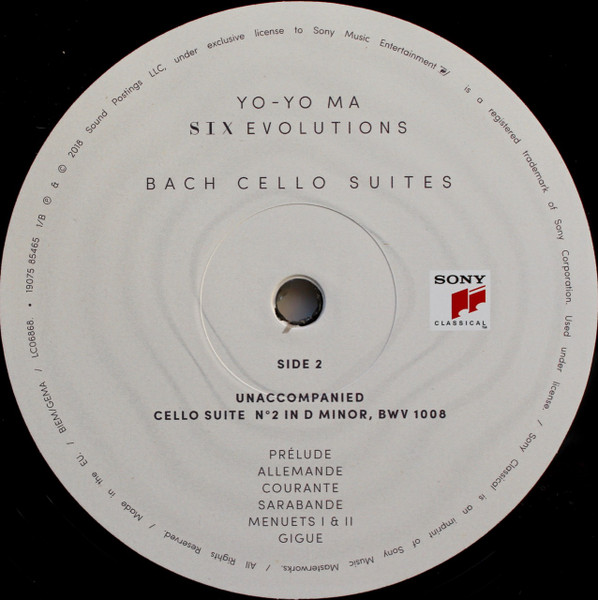Yo-Yo Ma - Six Evolutions - Bach: Cello Suites (0190758546513)