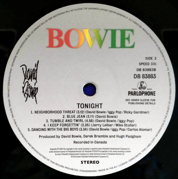 David Bowie - Tonight (0190295692094)