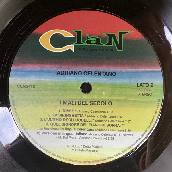 Adriano Celentano - I Mali Del Secolo (0602465624922)