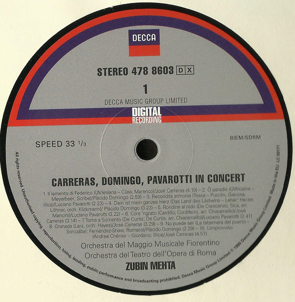 The Three Tenors - Carreras, Domingo, Pavarotti In Concert. 25th Anniversary (478 8603)