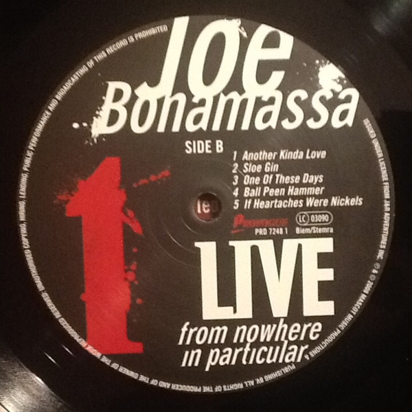 Joe Bonamassa - Live From Nowhere In Particular (PRD 7248 1)