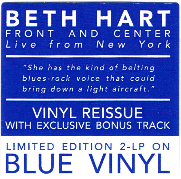 Beth Hart - Front And Center (Live From New York) [Blue Vinyl] (PRD 7554 1)