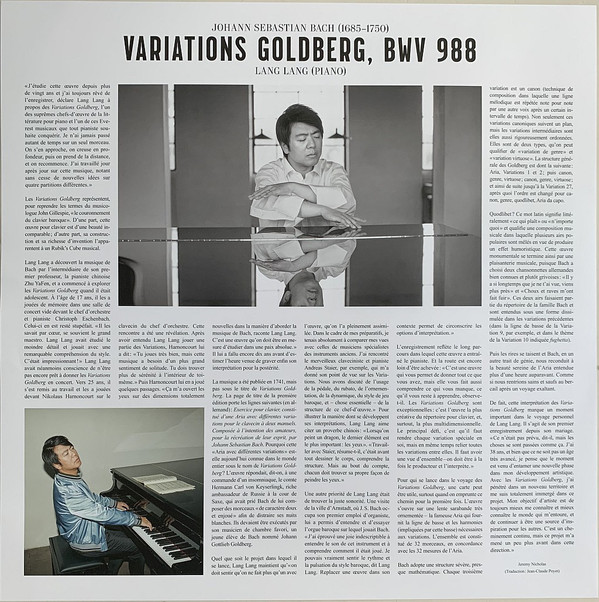Lang Lang - Goldberg Variations (481 9736)