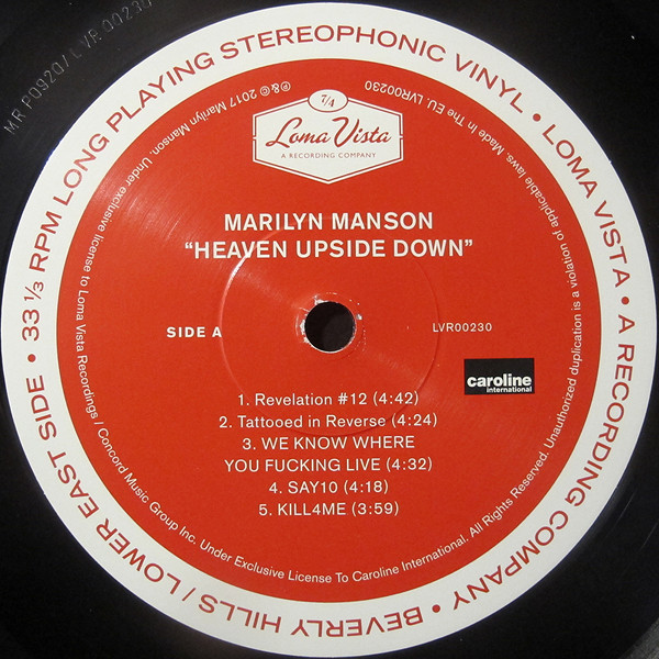 Marilyn Manson - Heaven Upside Down (LVR00230)