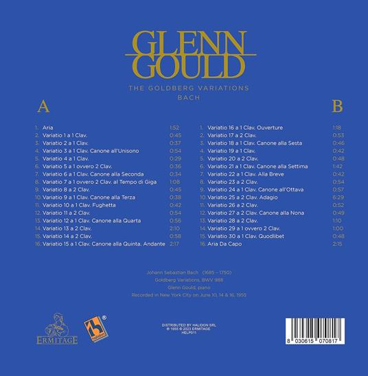 Glenn Gould - Bach: The Goldberg Variations (HELP011)