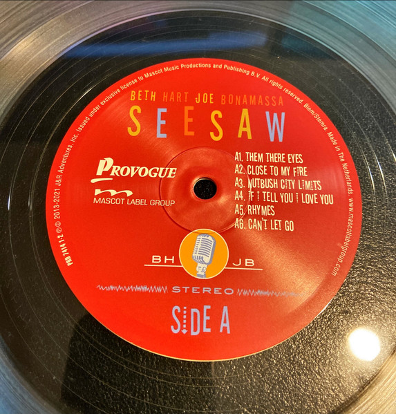 Beth Hart and Joe Bonamassa - Seesaw [Clear Vinyl] (PRD 7414 1-2)
