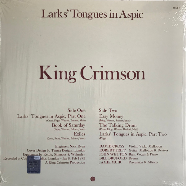 King Crimson - Larks' Tongues In Aspic (KCLP 5)