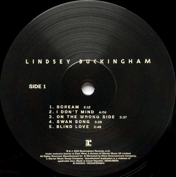 Lindsey Buckingham - Lindsey Buckingham [Black Vinyl] (603497846641)