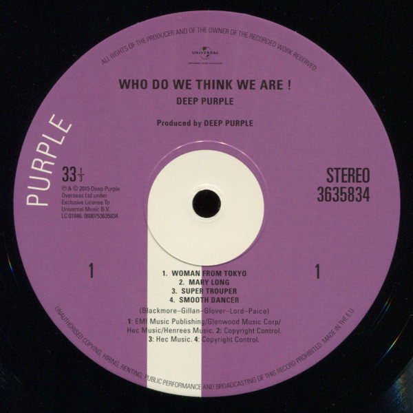Deep Purple - Who Do We Think We Are (0600753635834)
