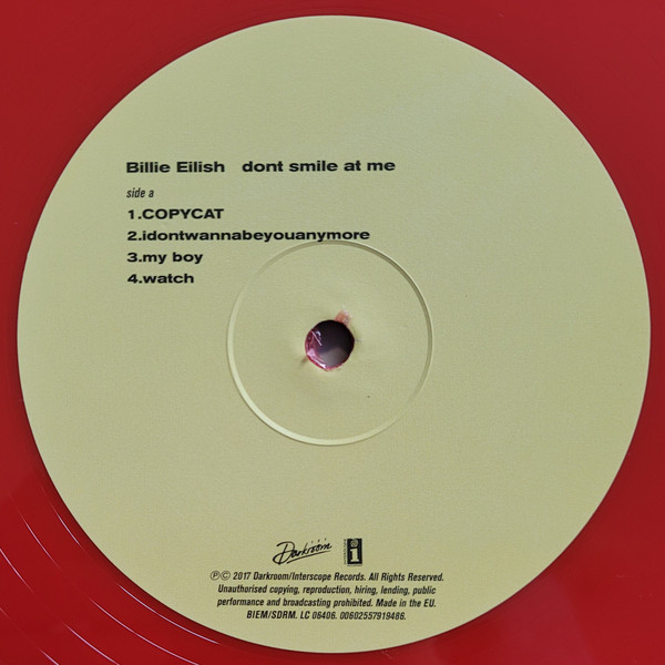 Billie Eilish - Dont Smile At Me [Red Vinyl] (602557919486)
