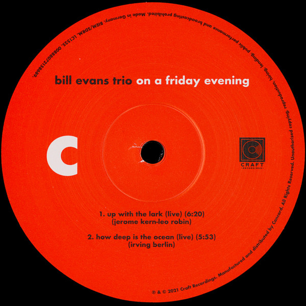 Bill Evans Trio - On A Friday Evening (00888072158634)