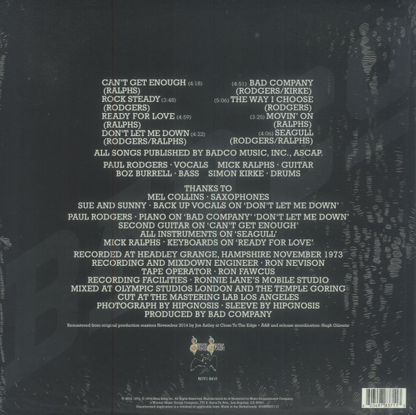 Bad Company - Bad Company [Crystal Clear Vinyl] (603497837113)