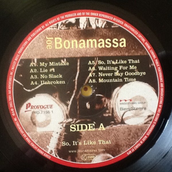 Joe Bonamassa - So It's Like That (PRD 7156 1)