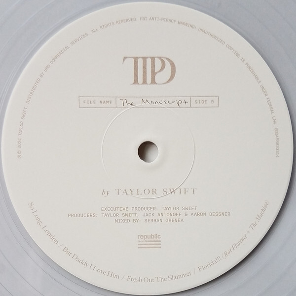 Taylor Swift - The Tortured Poets Department [White Vinyl] (602458933314)