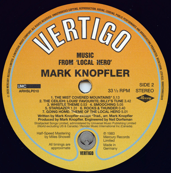 Mark Knopfler - Local Hero (ARHSLP010)