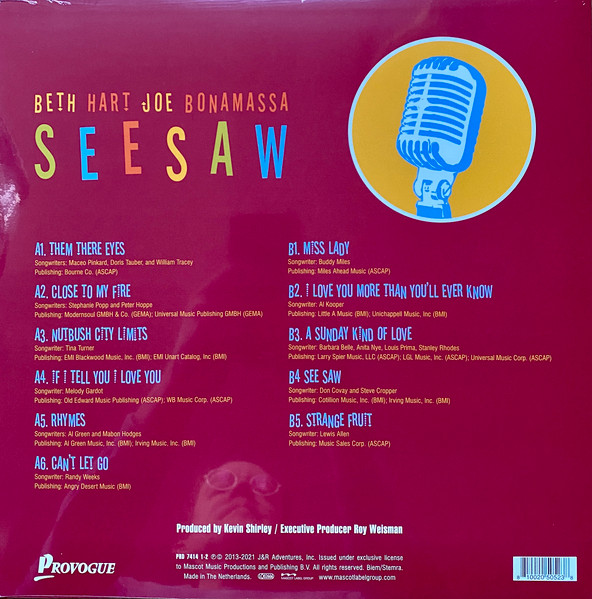 Beth Hart and Joe Bonamassa - Seesaw [Clear Vinyl] (PRD 7414 1-2)