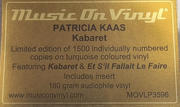 Patricia Kaas - Kabaret [Turquoise Vinyl] (8719262039100)