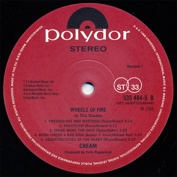 Cream - Wheels Of Fire (535 484-4)