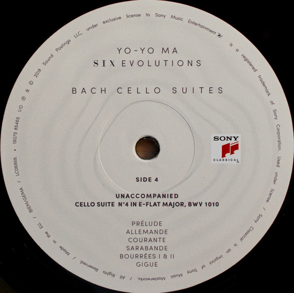 Yo-Yo Ma - Six Evolutions - Bach: Cello Suites (0190758546513)